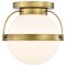 Nuvo Lakeshore 1-Light Small Flush Natural Brass White Opal Glass 60/7780 - alternate 5